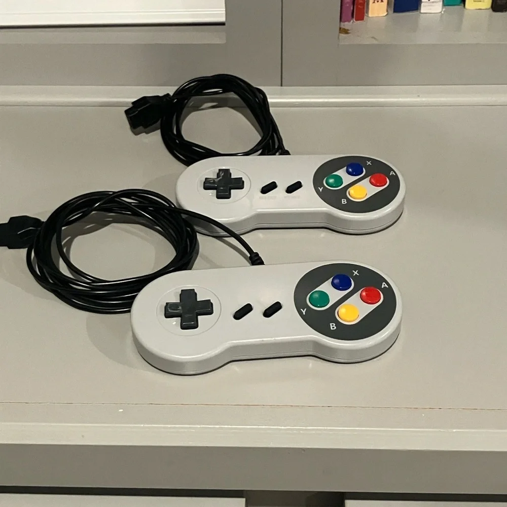 Classic Gaming Console - Gray and Purple mock mini snes